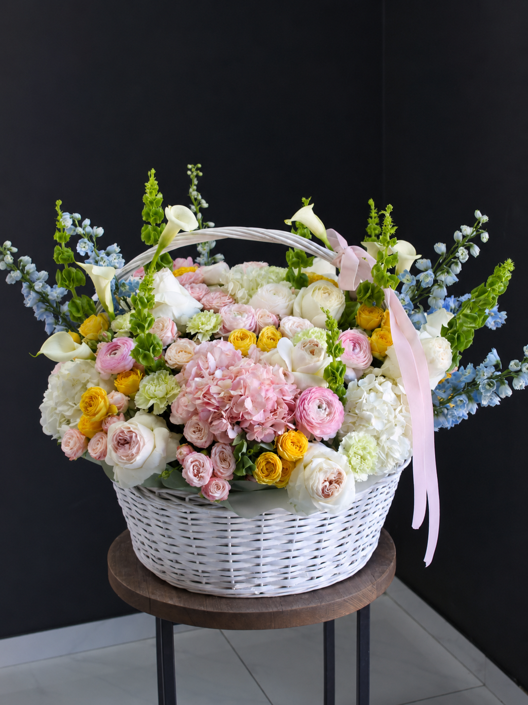 Pastel Garden Flower Basket