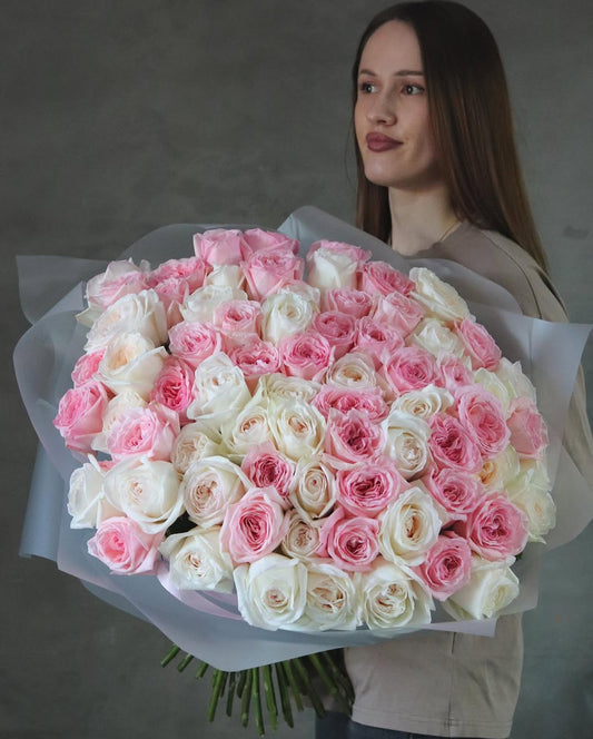50 Pink and White Roses