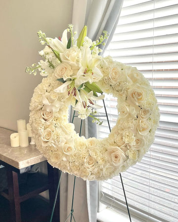 Circle Sympathy Flower Spray Arrangement