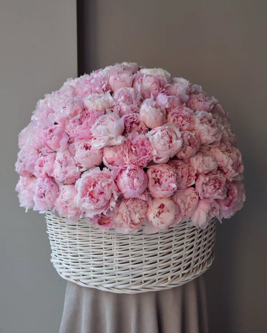 100 Peony Flower Basket