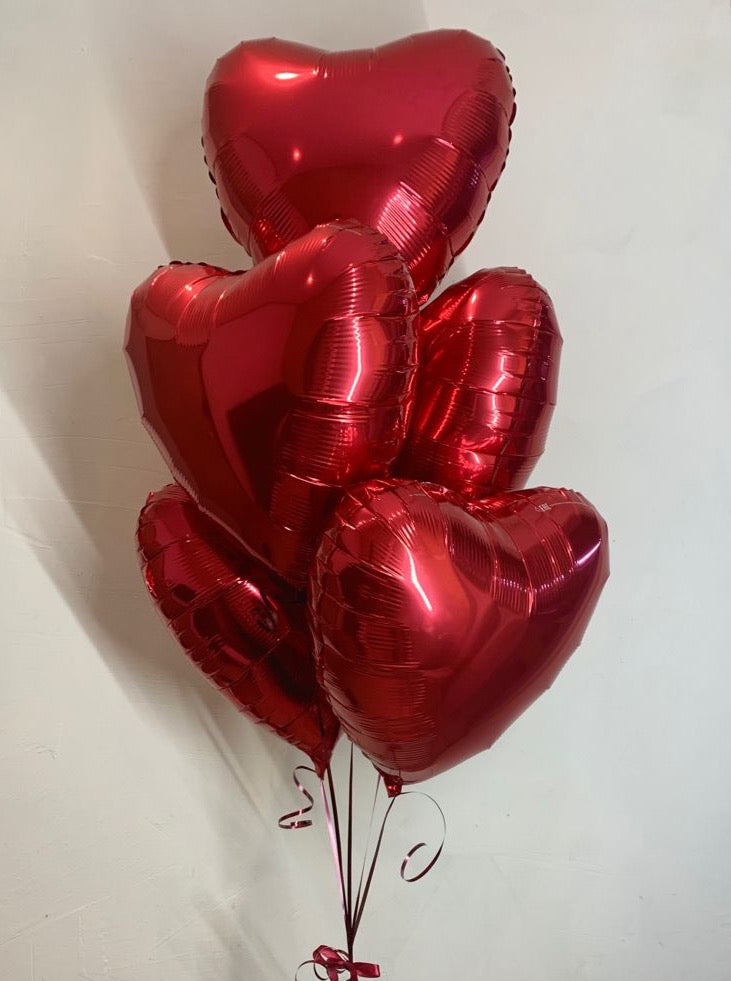 Red Heart-Shaped Balloons