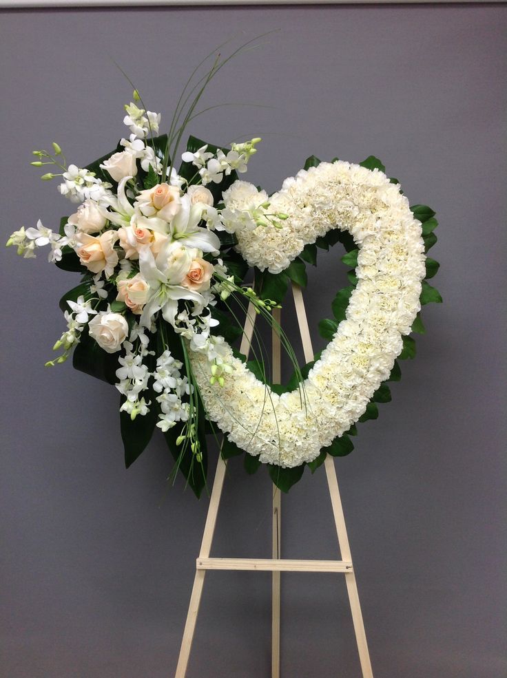 Heart Sympathy Flower Spray Arrangement